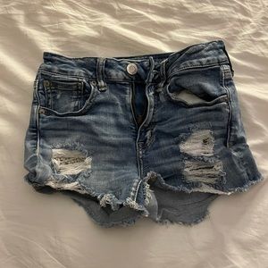american eagle ripped jean shorts